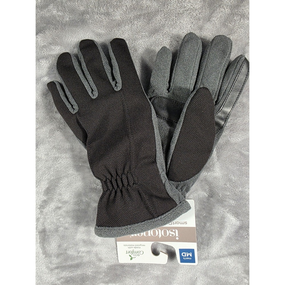 Isotoner Signature SmartDry Smart Touch Active Gloves Faux Fur Lined  Men Medium